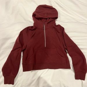 NWT lululemon Scuba oversized half zip Red Merlot XS/S